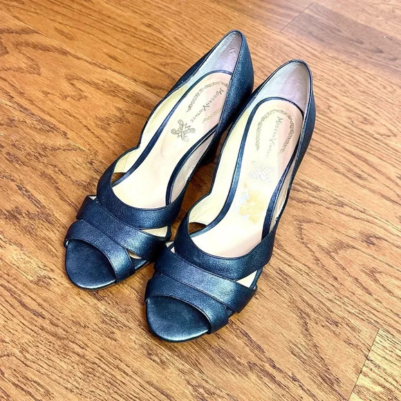 Modern Vintage Vero Cuoio Black Women’s Leather Heels Size 8‎ - Picture 3 of 8